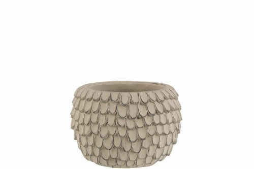 Doniczka Leaf Cement Light Grey Medium