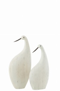 Rzeźba Birds Paulownia Wood White