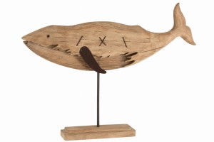 Rzeźba Rorqual Paulownia Wood Natural Extra Large