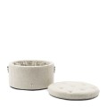 Pufa Footstool Park Avenue, Antique White, Rich Tweed