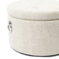 Pufa Footstool Park Avenue, Antique White, Rich Tweed