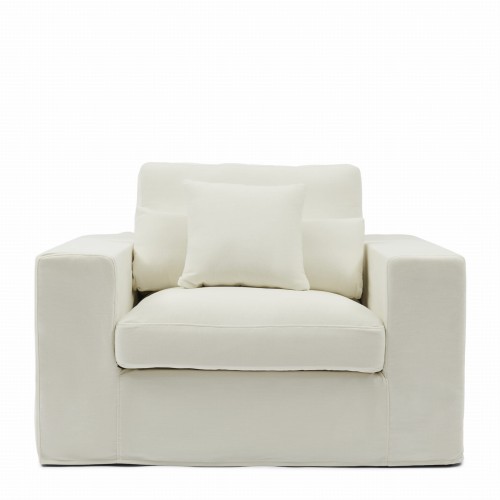 Fotel Love Seat Miles, Sparkling White, Copperfield Weave