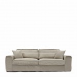 Sofa 3,5 Seater Sofa Metropolis, Soft Beige, Chenille Jacquard Vogue