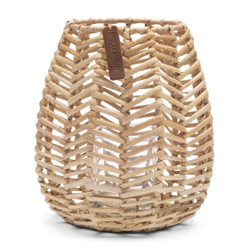 Lampion Votive Rustic Rattan Hexagon