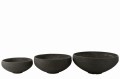 Donice zestaw Set Of 3 Dish Fiber Clay Black