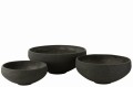 Donice zestaw Set Of 3 Dish Fiber Clay Black