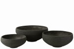 Donice zestaw Set Of 3 Dish Fiber Clay Black