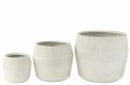 Donice zestaw Set Of 3 Dish Fiber Clay White