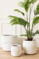 Donice zestaw Set Of 3 Dish Fiber Clay White
