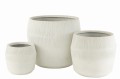Donice zestaw Set Of 3 Dish Fiber Clay White