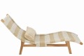 Leżak Lounger+Cushion Stripes Woven Plastic/Teak White/Natural