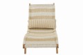 Leżak Lounger+Cushion Stripes Woven Plastic/Teak White/Natural