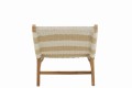 Leżak Lounger+Cushion Stripes Woven Plastic/Teak White/Natural