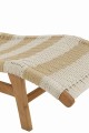 Leżak Lounger+Cushion Stripes Woven Plastic/Teak White/Natural