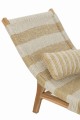 Leżak Lounger+Cushion Stripes Woven Plastic/Teak White/Natural