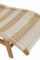 Leżak Lounger+Cushion Stripes Woven Plastic/Teak White/Natural