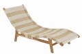 Leżak Lounger+Cushion Stripes Woven Plastic/Teak White/Natural