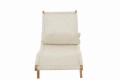 Leżak Lounger+Cushion Woven Plastic/Teak White