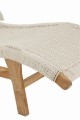 Leżak Lounger+Cushion Woven Plastic/Teak White