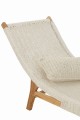 Leżak Lounger+Cushion Woven Plastic/Teak White