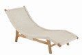 Leżak Lounger+Cushion Woven Plastic/Teak White