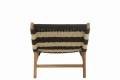 Leżak Lounger+Cushion Stripes Woven Plastic/Teak Black/Natural