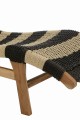 Leżak Lounger+Cushion Stripes Woven Plastic/Teak Black/Natural