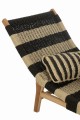 Leżak Lounger+Cushion Stripes Woven Plastic/Teak Black/Natural