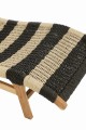 Leżak Lounger+Cushion Stripes Woven Plastic/Teak Black/Natural
