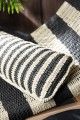 Leżak Lounger+Cushion Stripes Woven Plastic/Teak Black/Natural