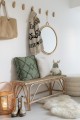 Lustro Mirror Round Wood/Rattan Natural