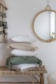 Lustro Mirror Round Wood/Rattan Natural