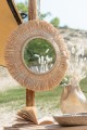Lustro Mirror Hanging Round Reed Raffia Natural