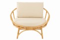 Fotel Chair+Cushion Rattan/Textile Natural/White