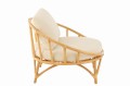Fotel Chair+Cushion Rattan/Textile Natural/White
