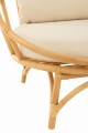Fotel Chair+Cushion Rattan/Textile Natural/White
