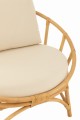 Fotel Chair+Cushion Rattan/Textile Natural/White