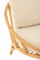 Fotel Chair+Cushion Rattan/Textile Natural/White