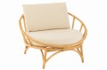 Fotel Chair+Cushion Rattan/Textile Natural/White