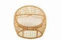 Fotel Chair Lise+Cushion 1 Person Rattan/Textile Natural/White