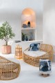 Sofa Sofa Lise+Cushion 2 Person Rattan/Textile Natural/White