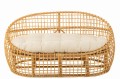 Sofa Sofa Lise+Cushion 2 Person Rattan/Textile Natural/White