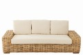 Sofa +Cushion 3 Person Rattan/Textile Natural/White