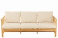 Sofa Elise+Cushion 3 Person Rattan/Textile Natural/White