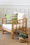Fotel Arm Chair Elise+Cushion Rattan/Textile Natural/White 