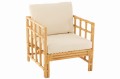 Fotel Arm Chair Elise+Cushion Rattan/Textile Natural/White