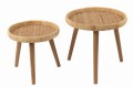 Stoliki kawowe zestaw Lurne Rattan/Fir Wood Natural