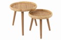 Stoliki kawowe zestaw Lurne Rattan/Fir Wood Natural