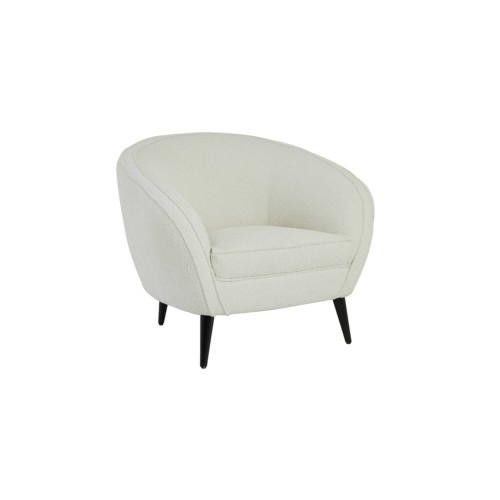 Fotel Chair 91x71x77 cm ALMOND bouclé cream-wood black