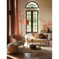Sofa 160x72x79 cm ALMOND bouclé cream-wood black